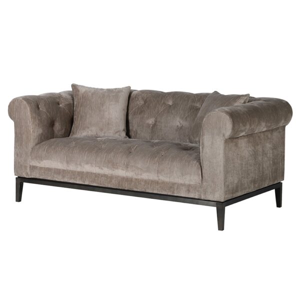 Taupe Buttoned Back Sofa