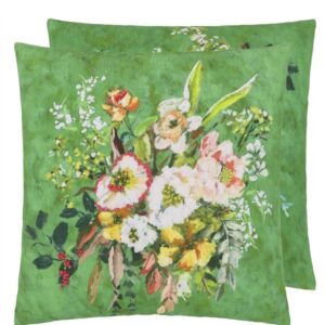 Designers Guild Margaretta Emerald Embroidered Cushion