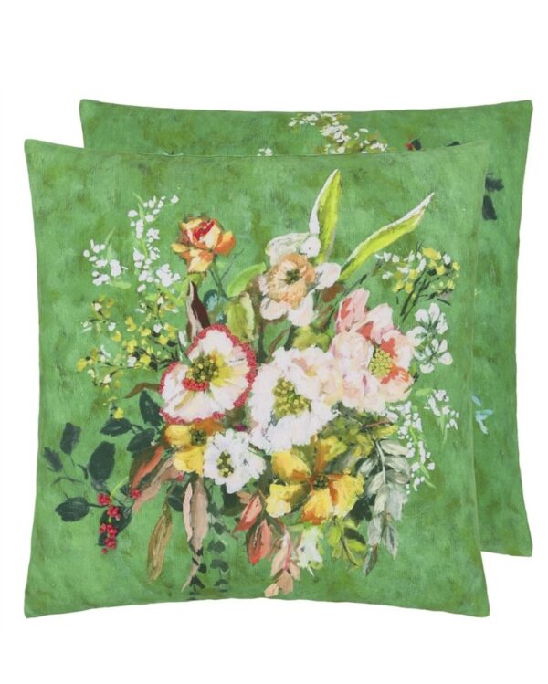 Designers Guild Margaretta Emerald Embroidered Cushion
